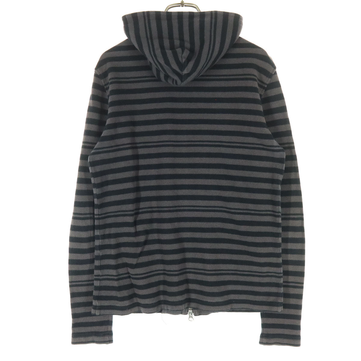 FRED PERRY フレッドペリー ボーダー柄 わんぽ 長袖 ジップパーカー XS パープル系 メンズ