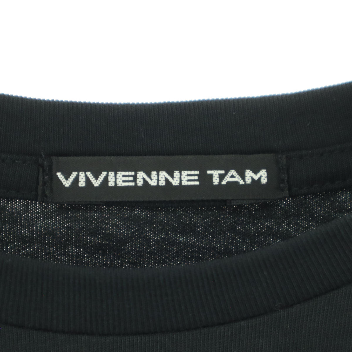 美品 VIVIENNE TAM ヴィヴィアンタム ワンポイント 長袖 Tシャツ 38 ブラック ロンT レディース