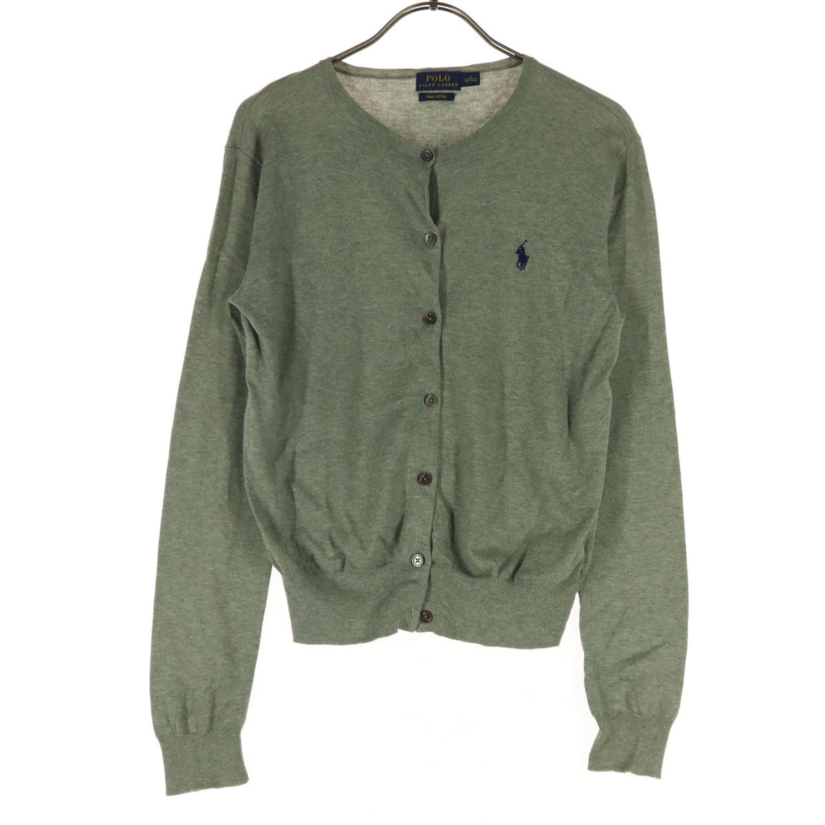 POLO RALPH LAUREN ポロラルフローレン ワンポイントロゴ 長袖 カーディガン 160 グレー キッズ