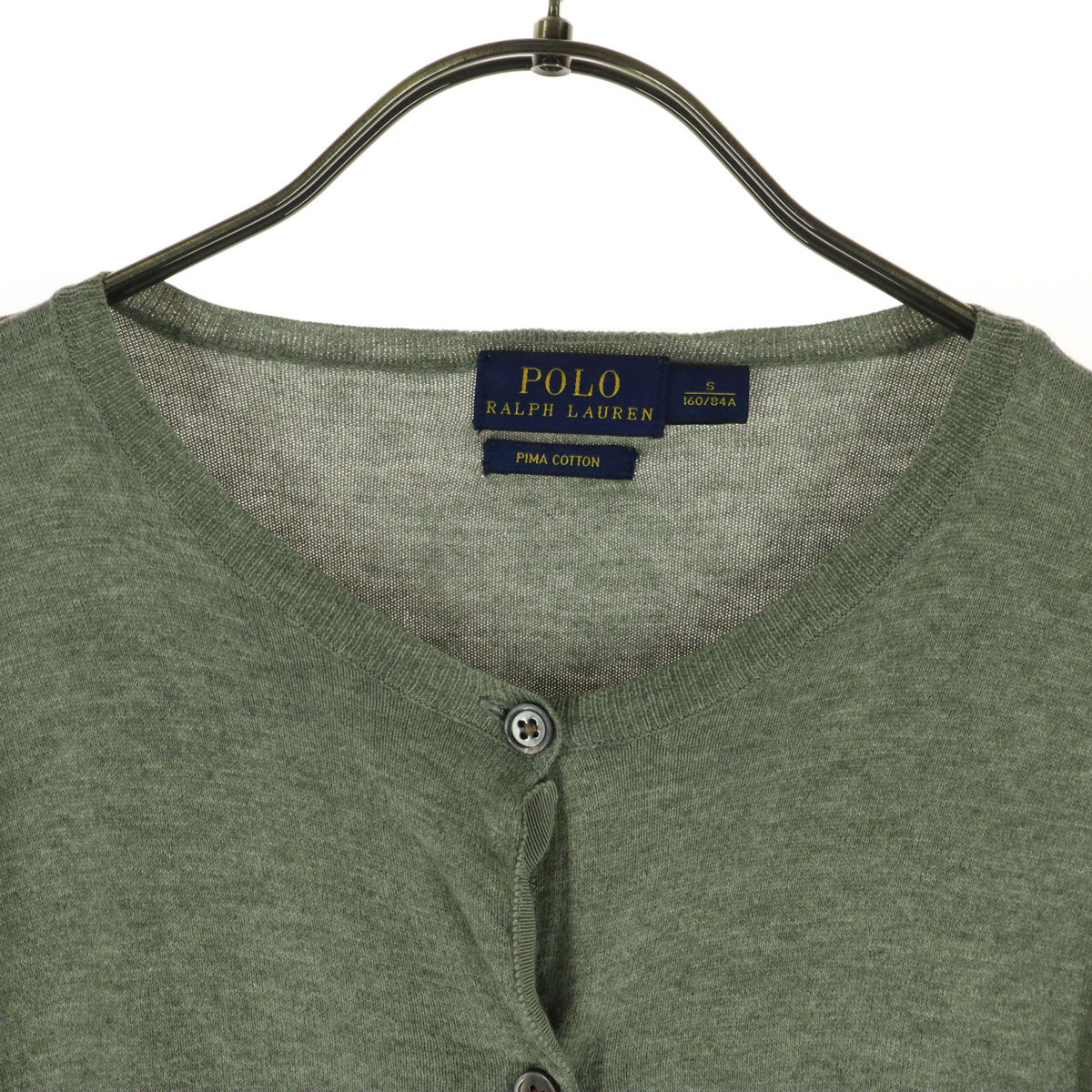 POLO RALPH LAUREN ポロラルフローレン ワンポイントロゴ 長袖 カーディガン 160 グレー キッズ