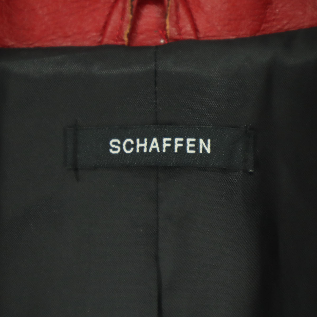 SCHAFFEN シャッフェン 長袖 レザー ダブルライダースジャケット 2 レッド ベルト付き ラクダ革 メンズ