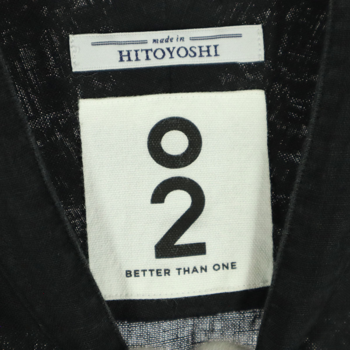 O2 BETTER THAN ONE オーツーベターザンワン 長袖 リネンシャツ 2 ブラック メンズ