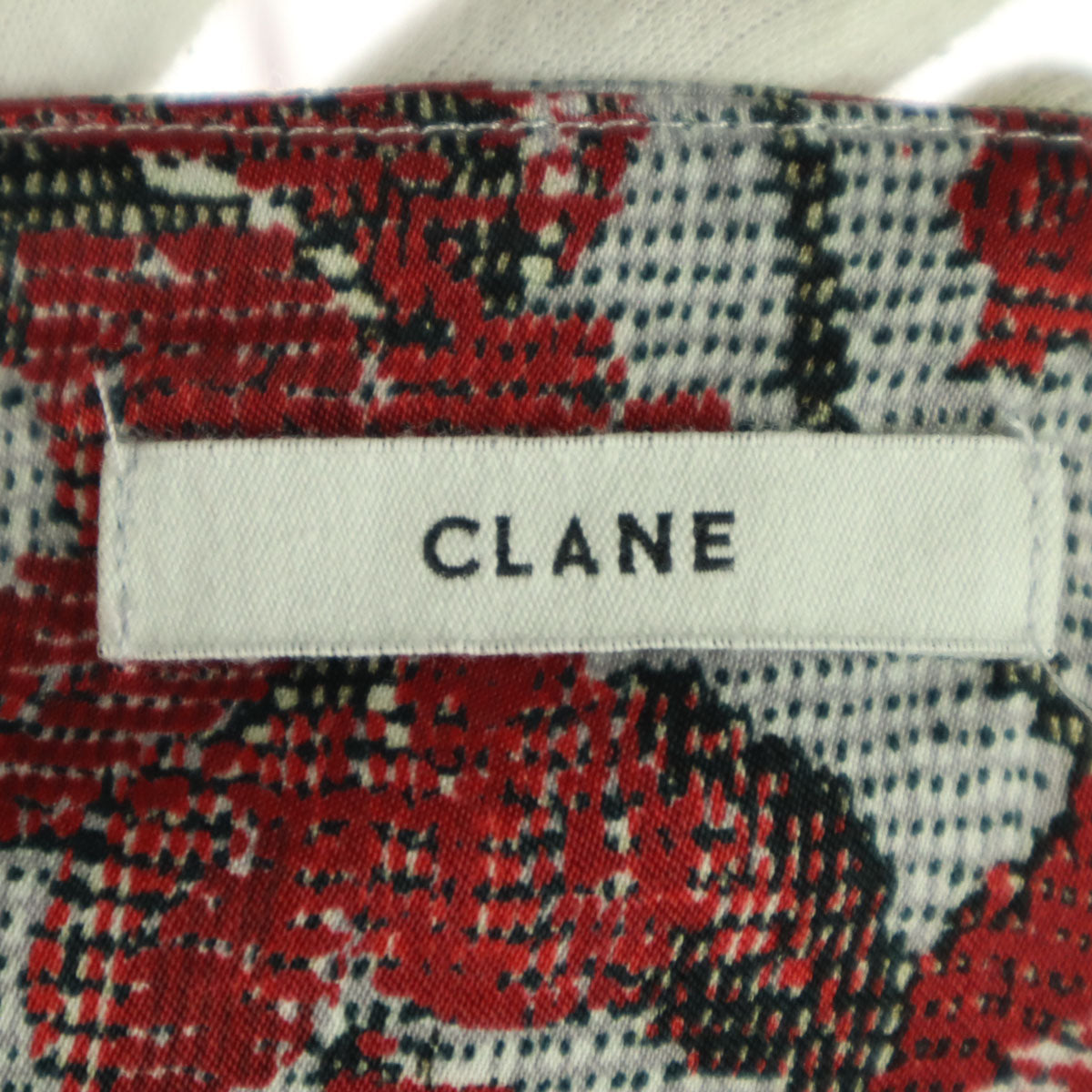美品 CLANE クラネ 総柄 花柄 ノースリーブ キャミワンピース 1 グレー系 レディース