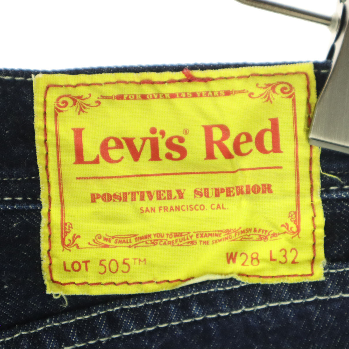 美品 Levi's RED リーバイスレッド ストレートデニムパンツ w28 インディゴ系 505 レディース