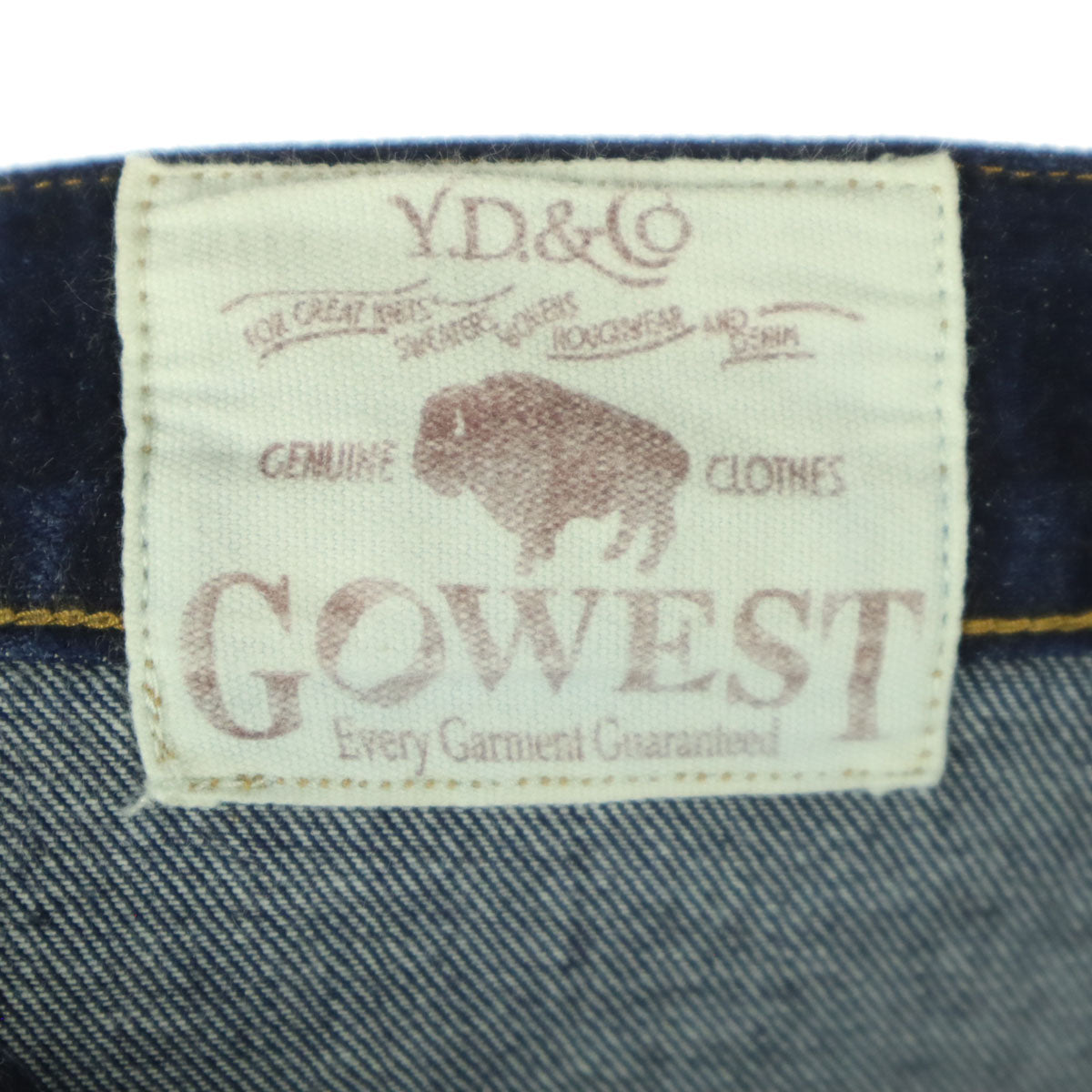 GOWEST ゴーウエスト 日本製 コットン バイカラー デニムパンツ 34 ブルー系 メンズ