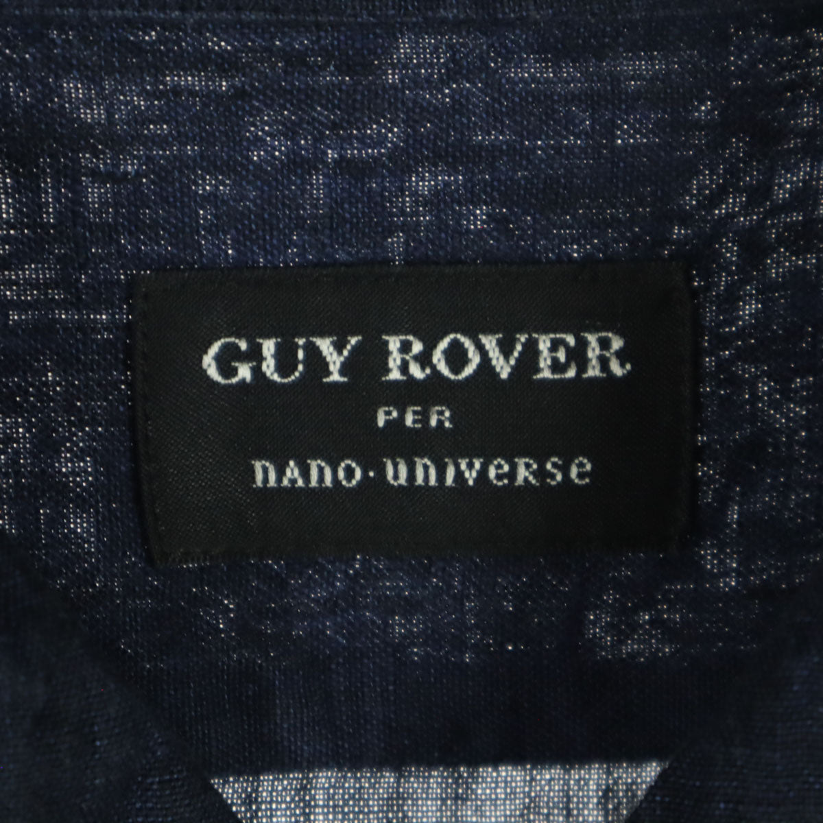 GUY ROVER ギローバー イタリア製 nano universe ナノユニバース コラボ リネン 長袖 ハーフボタン オープンカラー リネンシャツ S ネイビー メンズ