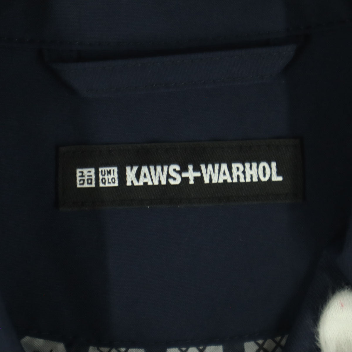 美品 UNIQLO ユニクロ KAWS+WARHOL カウズ+ウォーホル コラボ バックプリント 長袖 コーチジャケット M ネイビー メンズ