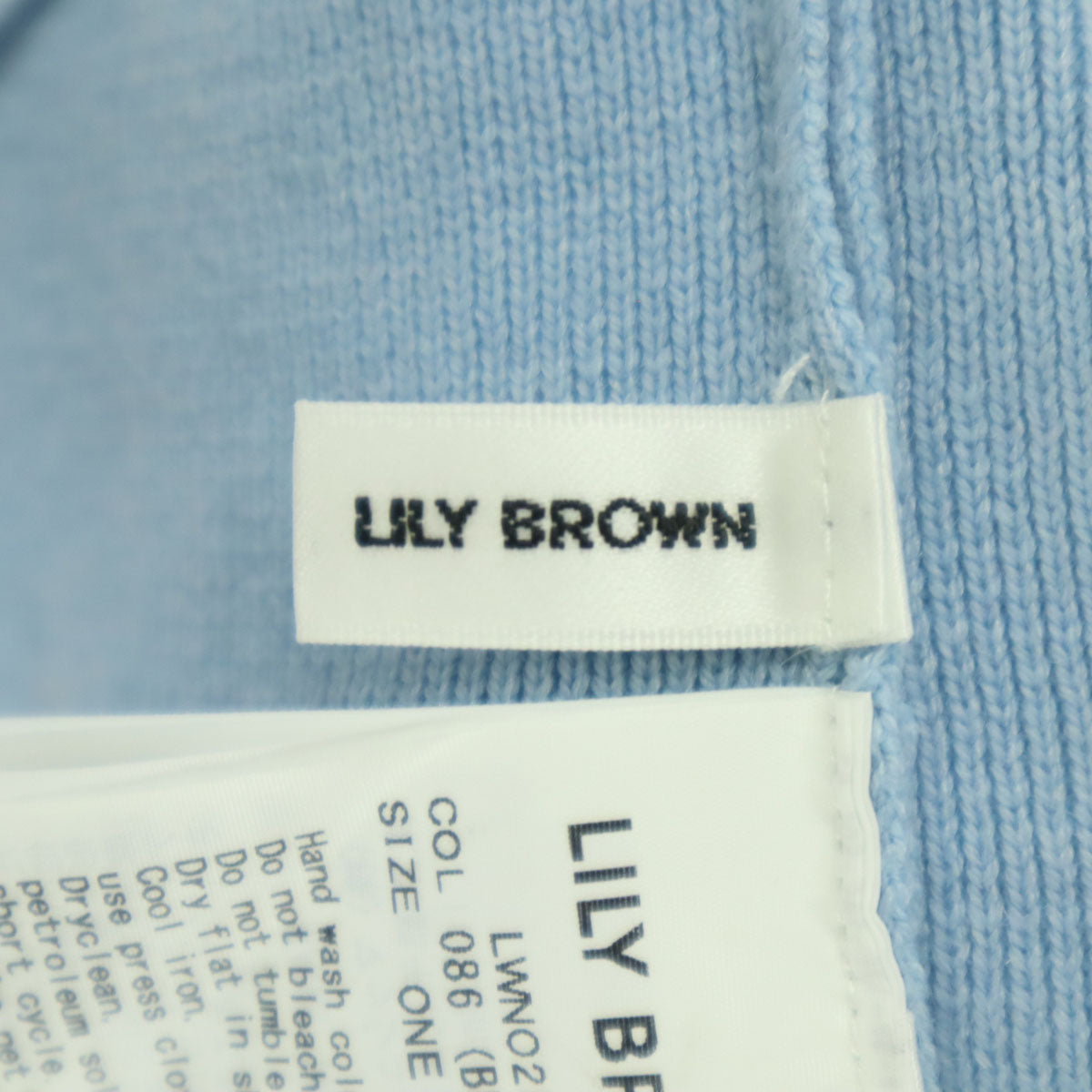 Lily Brown リリーブラウン 25ss 長袖 リボン ニット F ブルー LWNO251023 レディース