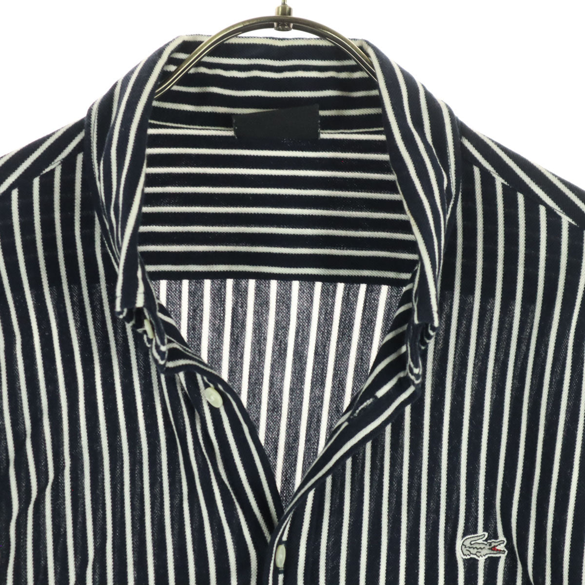 美品 LACOSTE ラコステ 長袖 シャツ Ｍ ブラック系 レディース