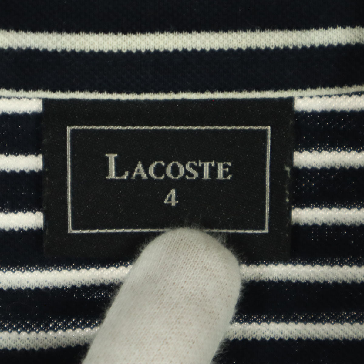 美品 LACOSTE ラコステ 長袖 シャツ Ｍ ブラック系 レディース