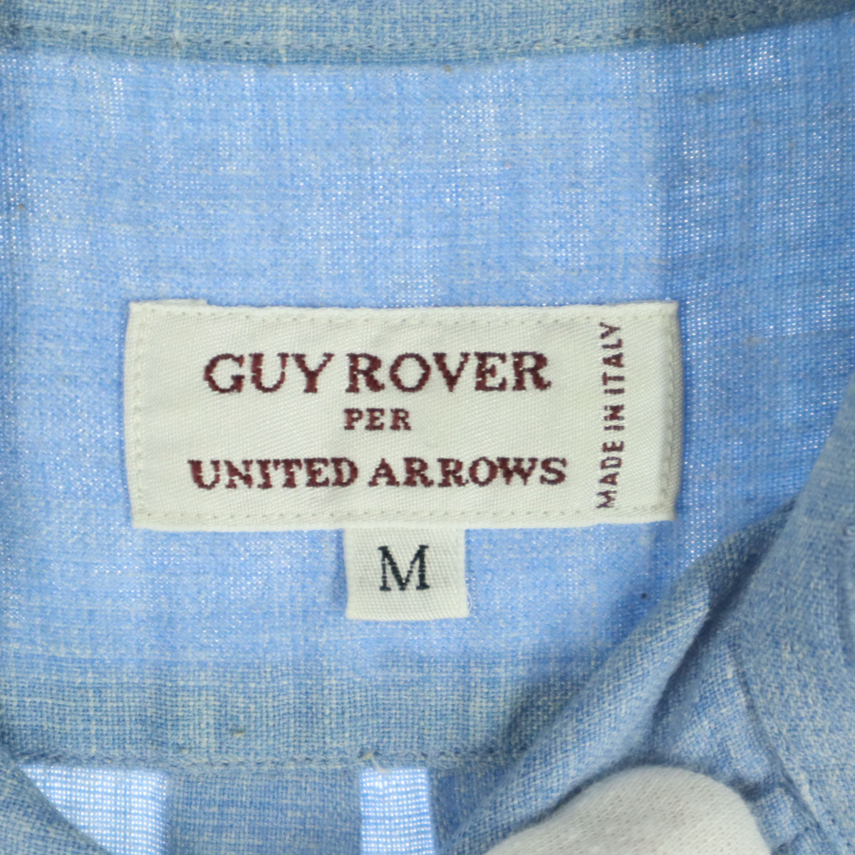 GUY ROVER ギローバー ユナイテッドアローズコラボ 長袖 リネンシャツ Ｍ ブルー系 メンズ
