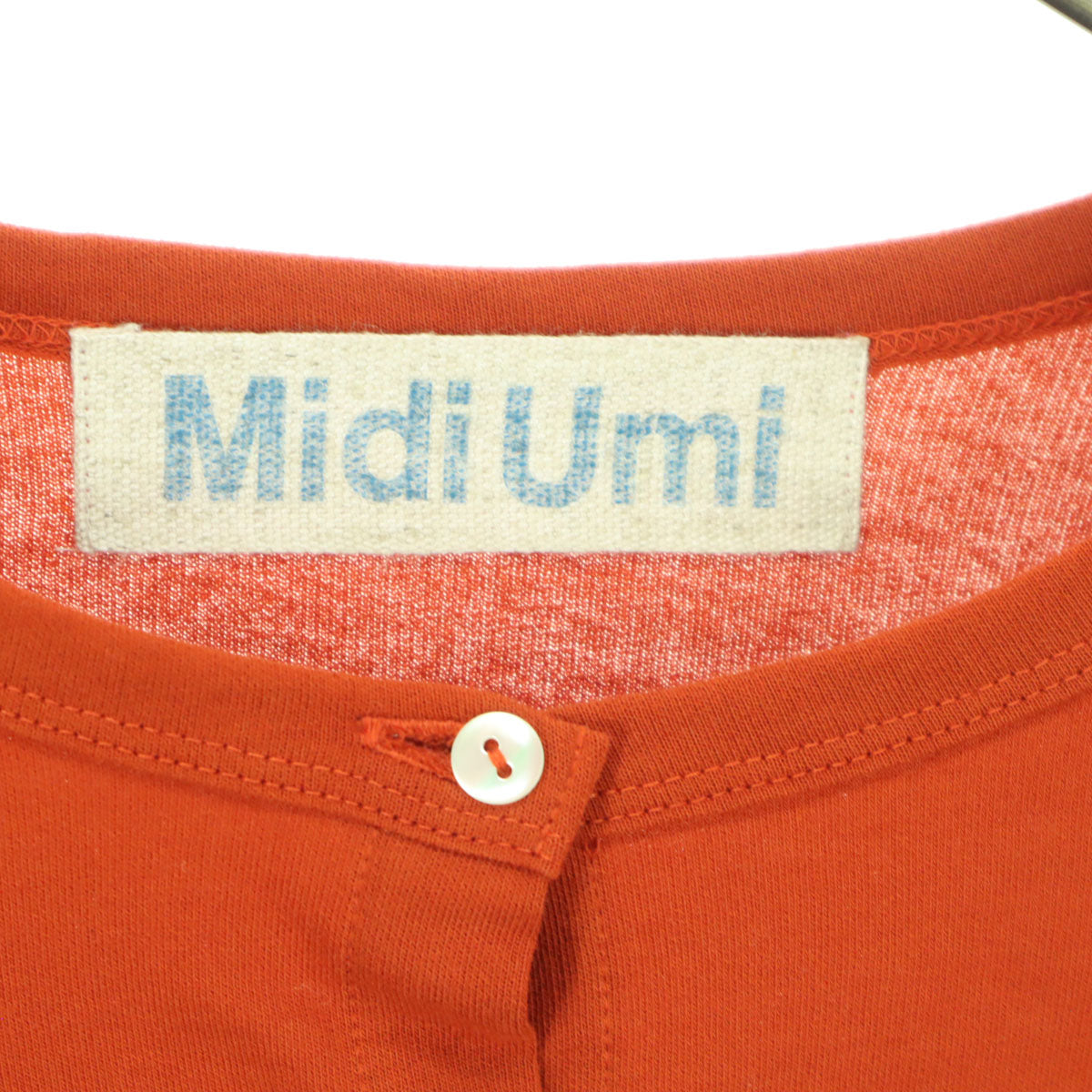美品 MidiUmi ミディウミ 日本製 長袖 カーディガン オレンジ レディース