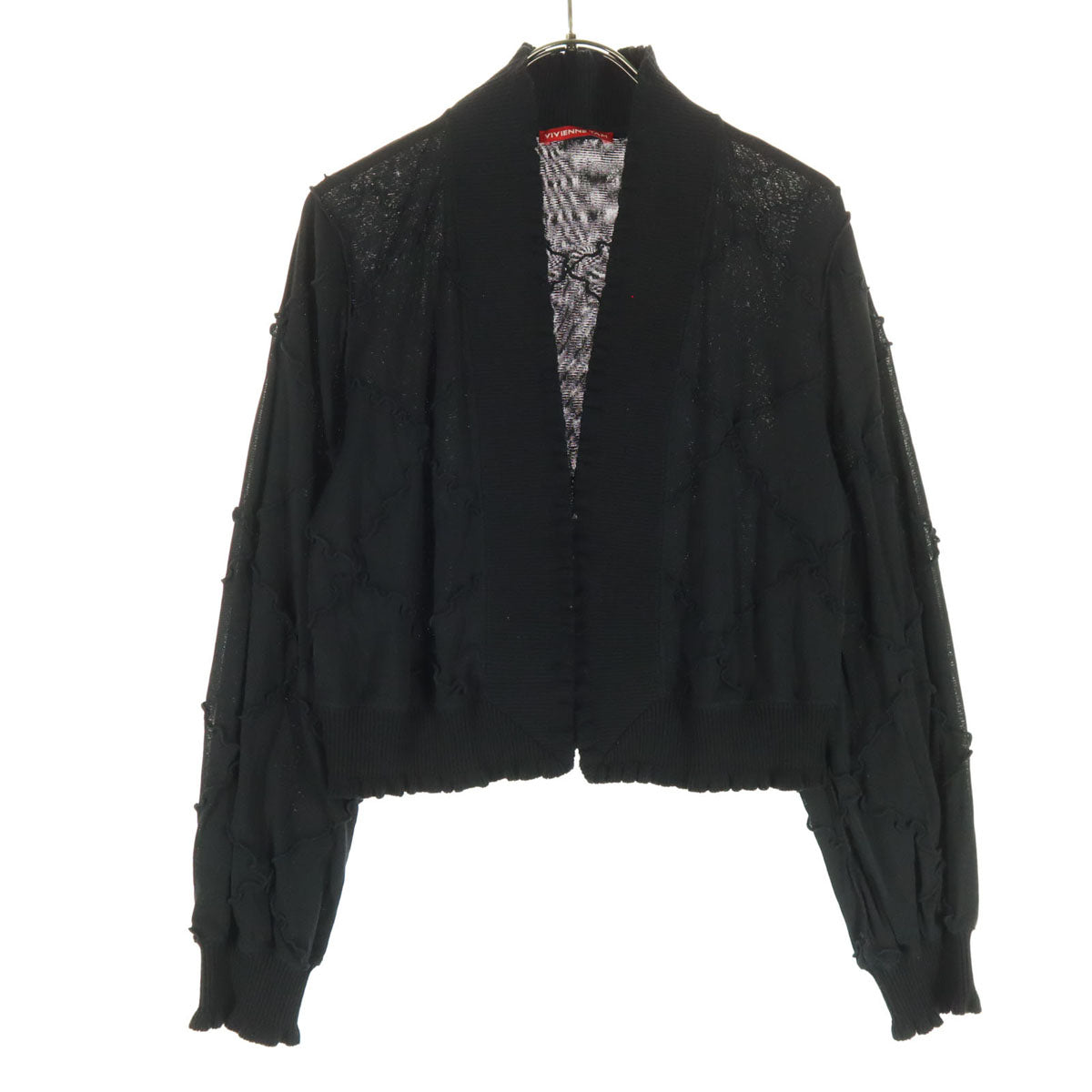VIVIENNE TAM ヴィヴィアンタム ナイロン 長袖 カーディガン 38 ブラック レディース