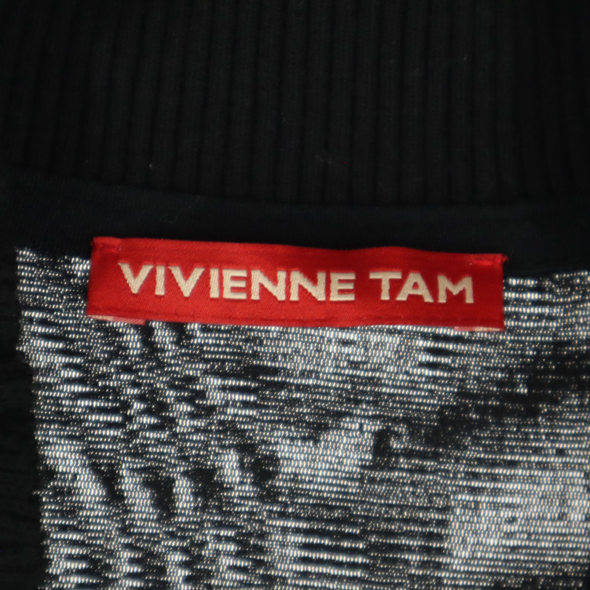 VIVIENNE TAM ヴィヴィアンタム ナイロン 長袖 カーディガン 38 ブラック レディース