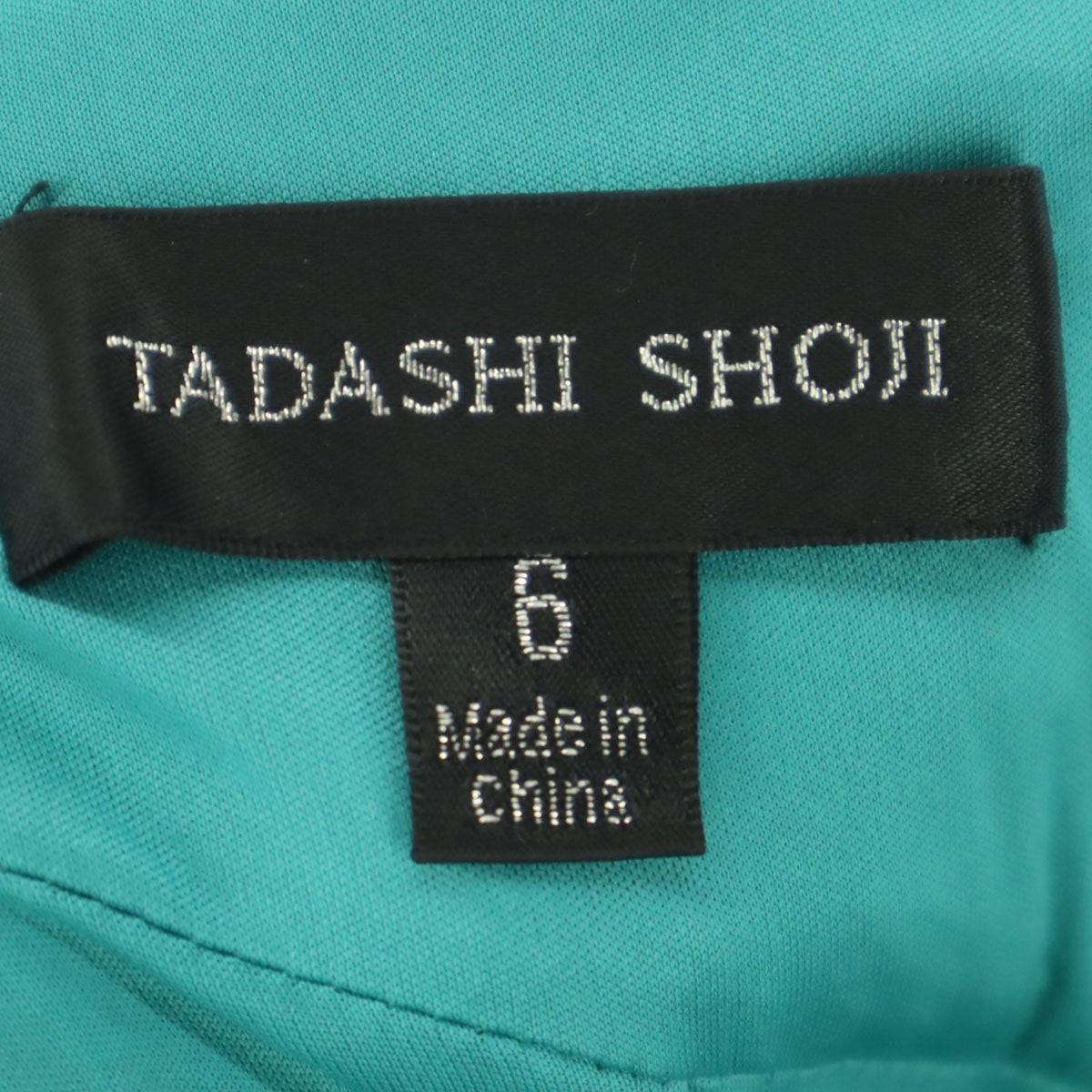 TADASHI SHOJI タダシショージ 刺繍 花柄 ラインストーン 長袖 Vネック ロングワンピース 6 グリーン ドレス レディース