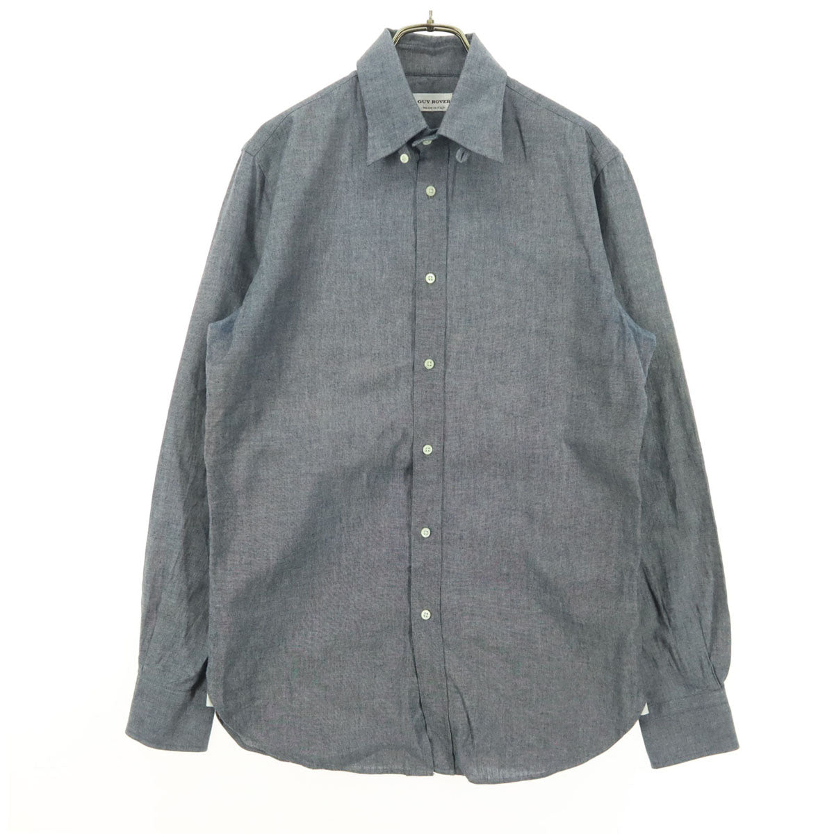 美品 GUY ROVER ギローバー 長袖 コットンシャツ 15/38 グレー メンズ