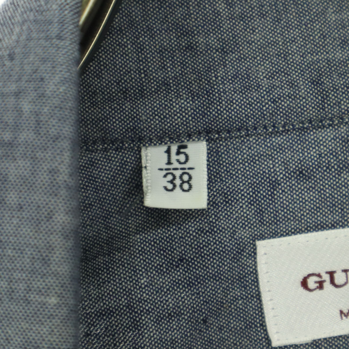美品 GUY ROVER ギローバー 長袖 コットンシャツ 15/38 グレー メンズ