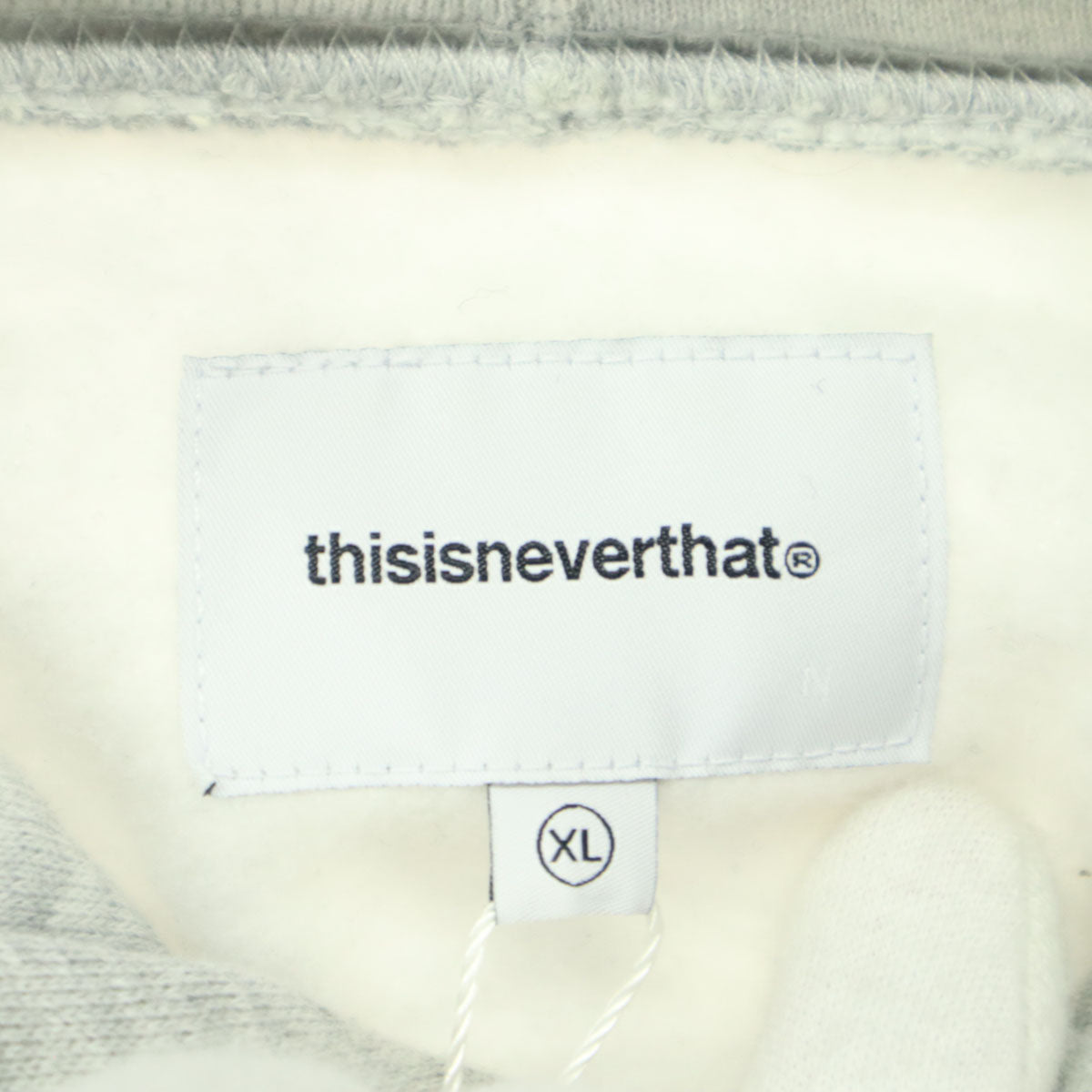 thisisneverthat ディスイズネバーザット 刺繍 長袖 パーカー XL ライトグレー メンズ