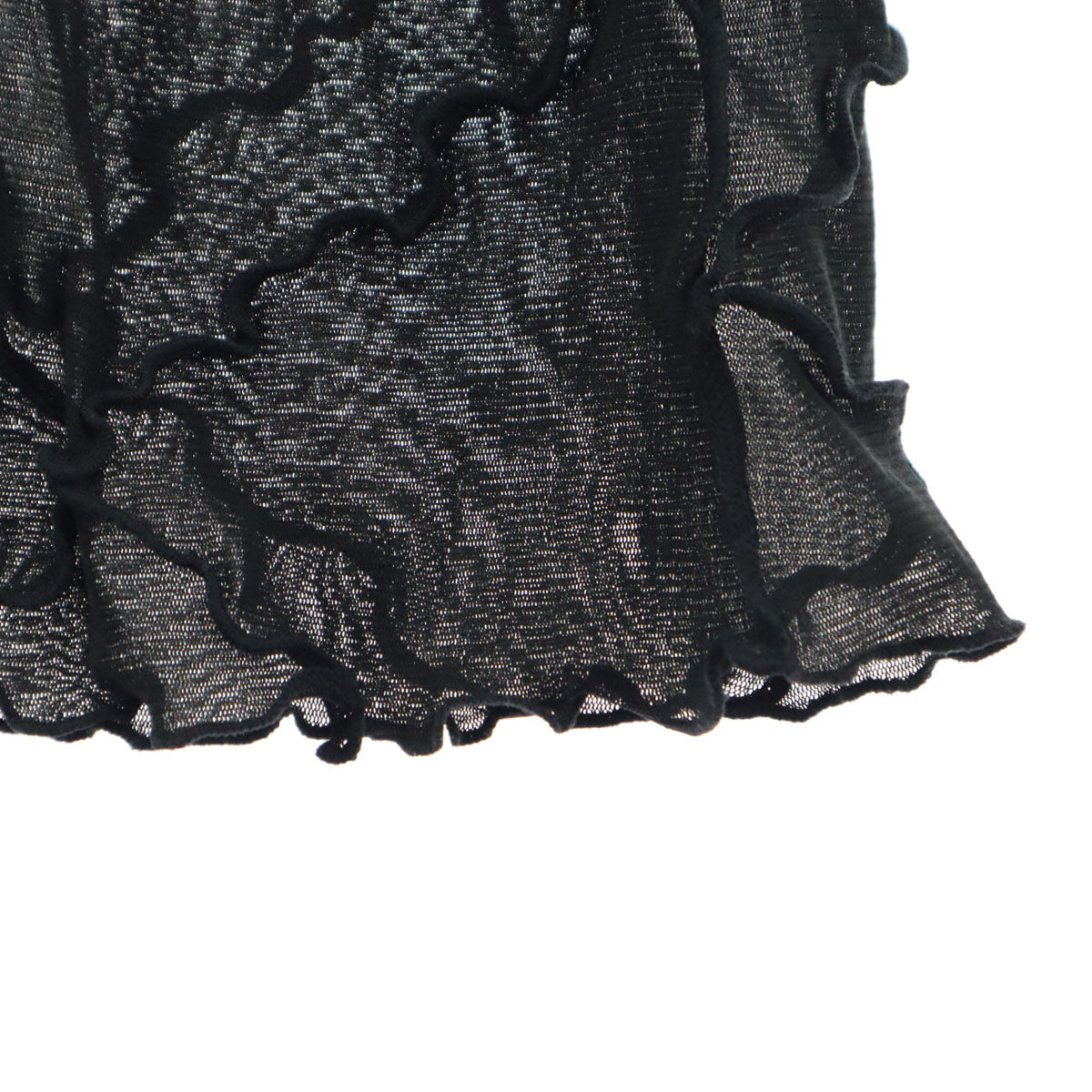 美品 VIVIENNE TAM ヴィヴィアンタム 長袖 シースルー 膝丈ワンピース 40 ブラック レディース