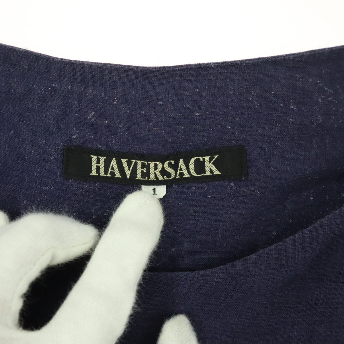 HAVERSACK ハバーサック 日本製 長袖 リネン ボートネック チュニック 1 ネイビー レディース
