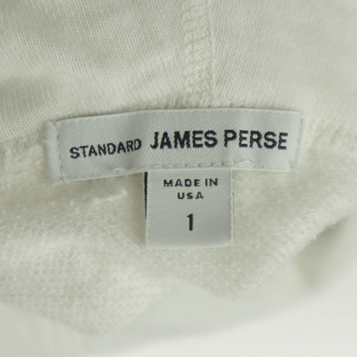 STANDARD JAMES PERSE スタンダードジェームスパース USA 長袖 ジップパーカー 1 アイボリー メンズ