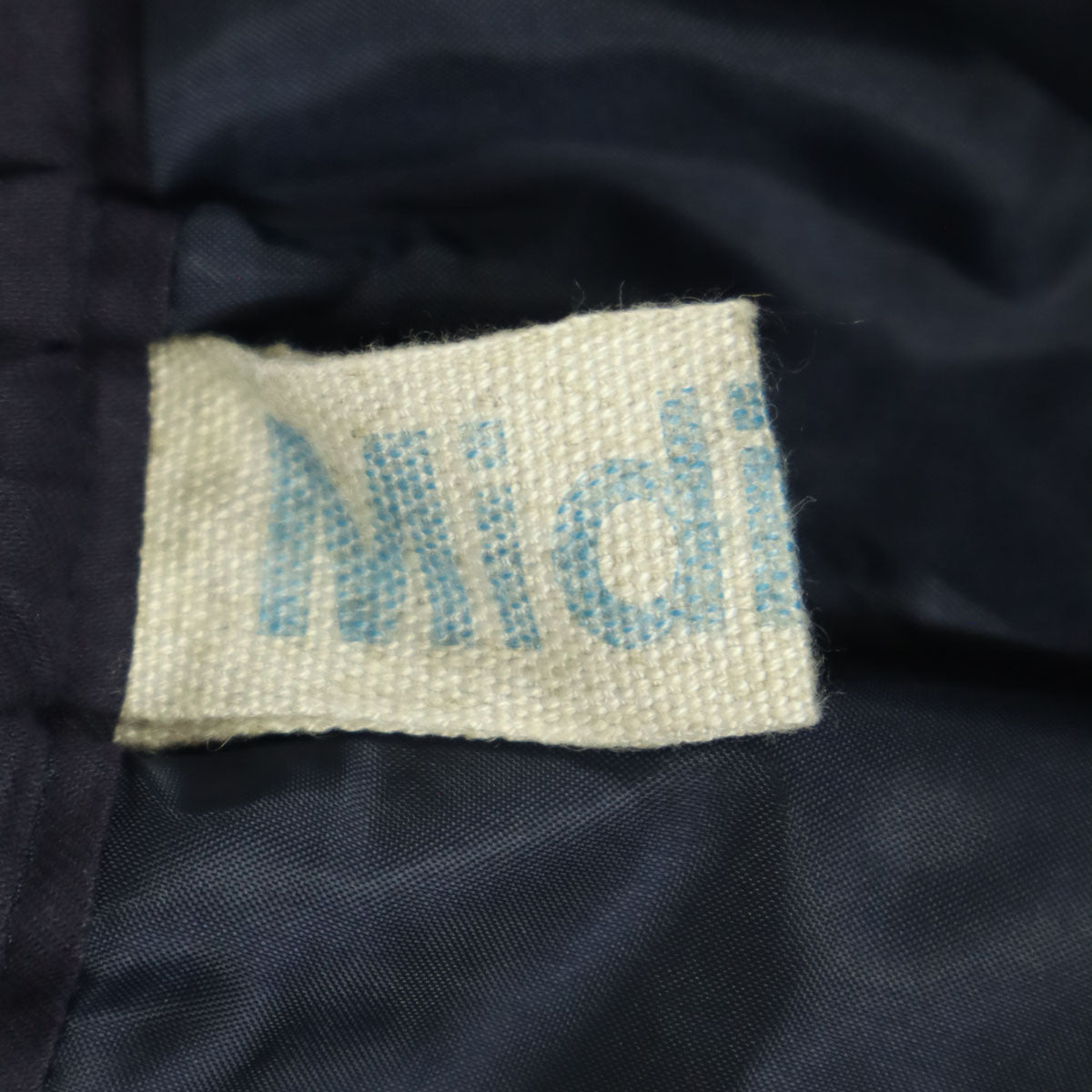 美品 MidiUmi ミディウミ 日本製 グレンチェック柄 ワイドパンツ 1 ネイビー レディース