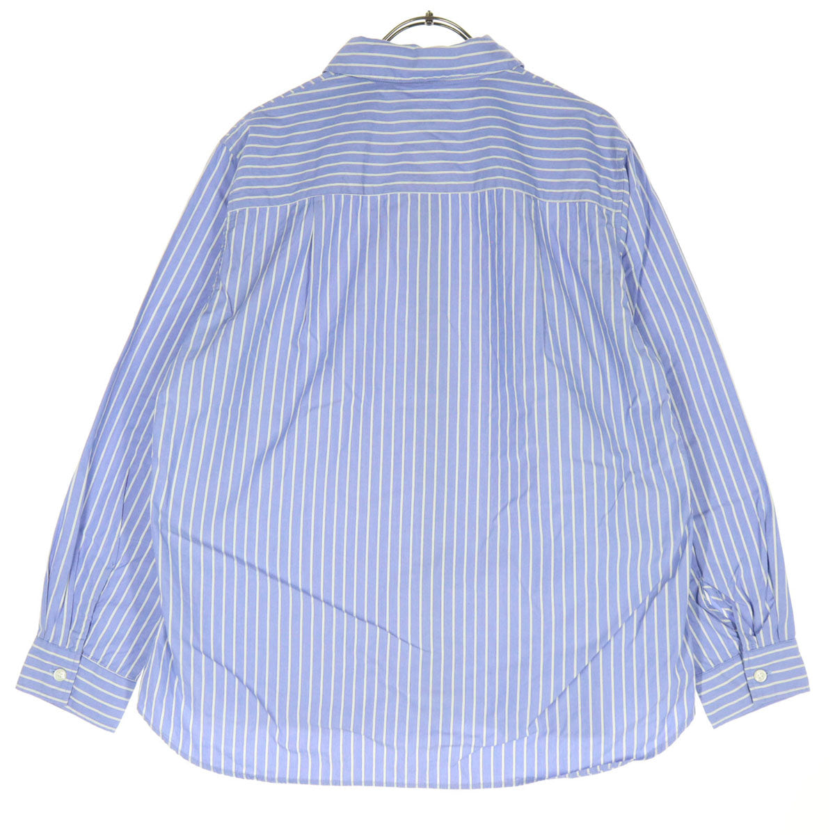 美品 Sarahwear サラウェア ストライプ柄 長袖 ブラウス 2 ブルー コットンシャツ レディース