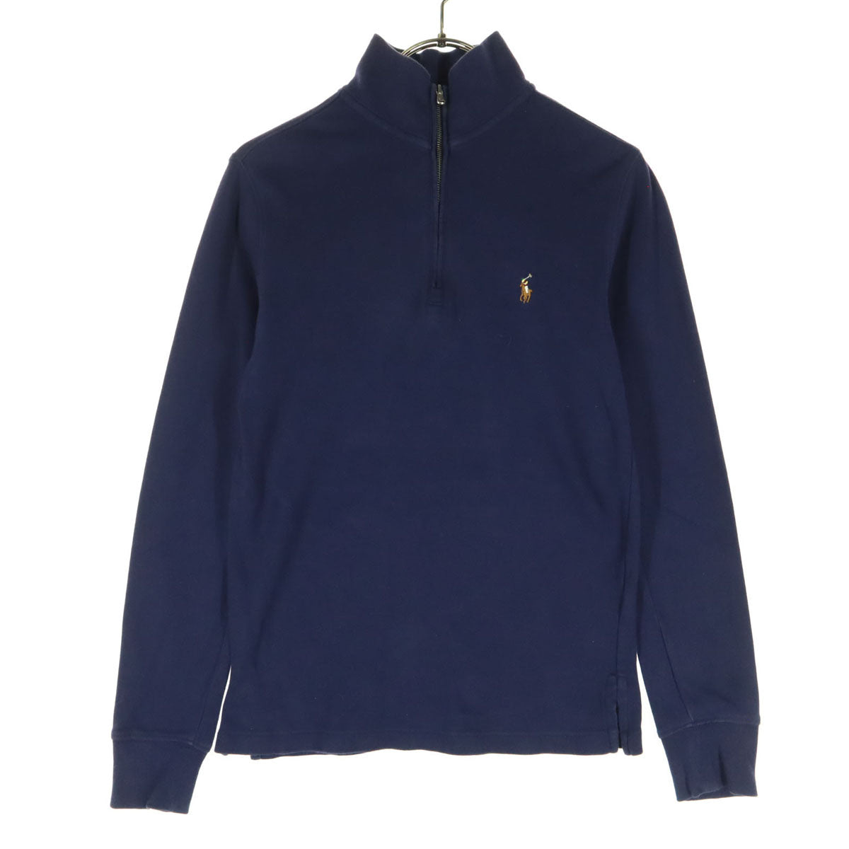 POLO RALPH LAUREN ポロラルフローレン ワンポイントロゴ 長袖 ハーフジップ Tシャツ M ネイビー ロンT キッズ