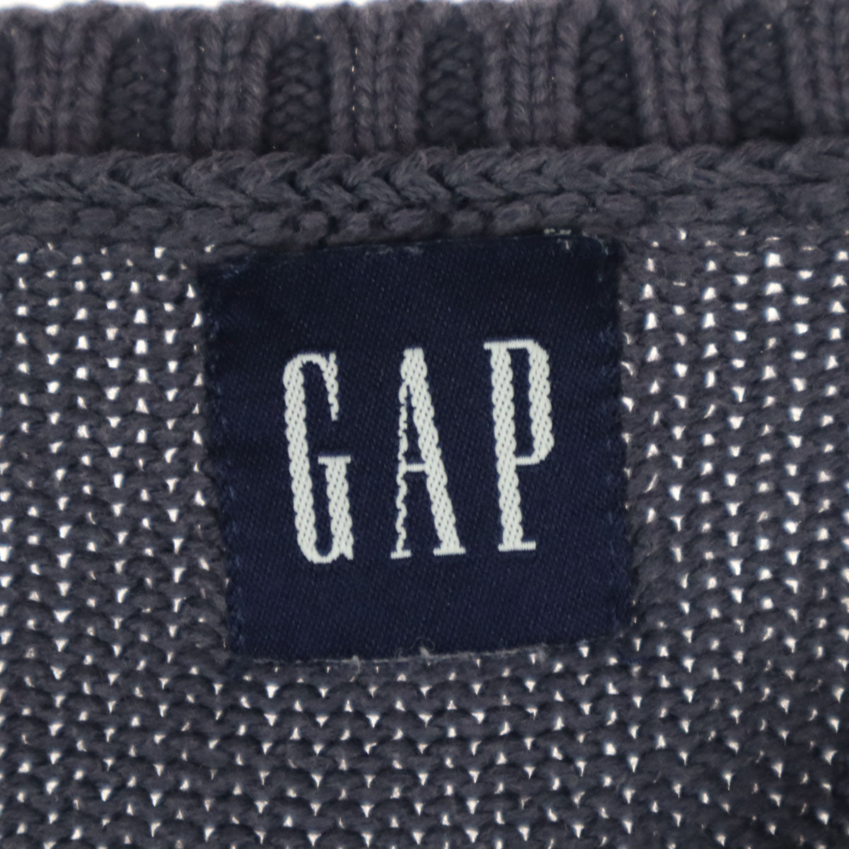 GAP ギャップ 90s オールド ノースリーブ Vネック コットン ニットベスト S グレー メンズ