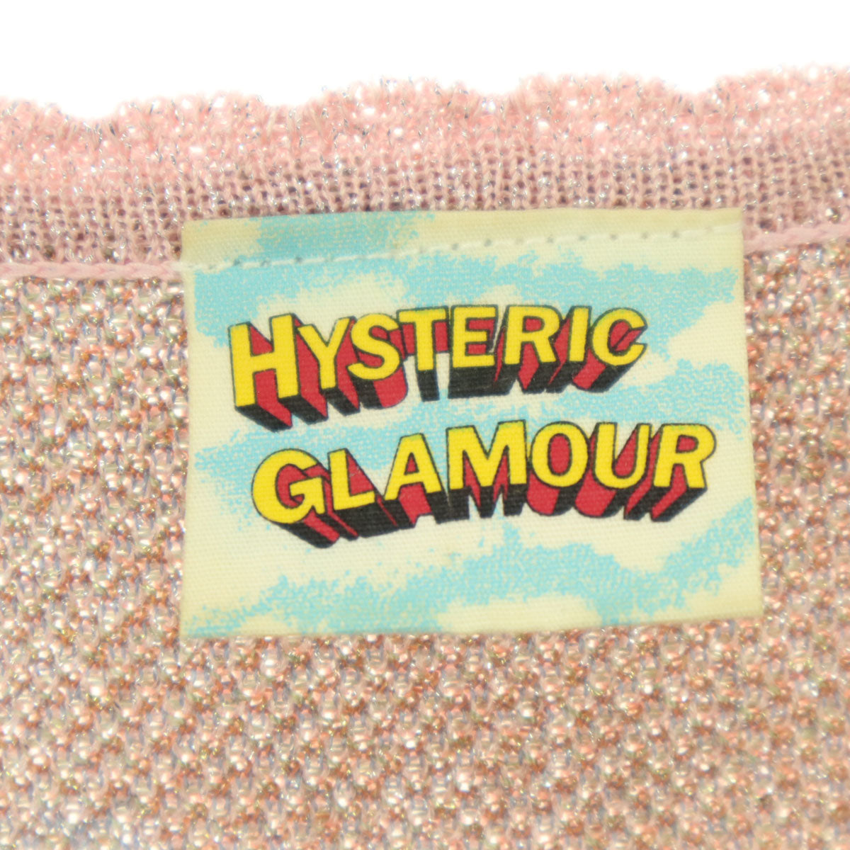 HYSTERIC GLAMOUR ヒステリックグラマー 日本製 総柄 アニマル柄 半袖 ラメ 膝丈ワンピース FREE ピンク レディース