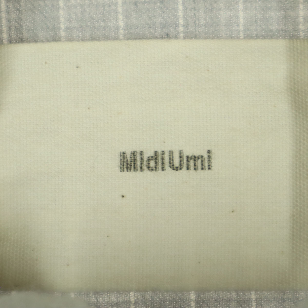 美品 MidiUmi ミディウミ ストライプ柄 ノースリーブ スタンドカラー シャツワンピース グレー レディース