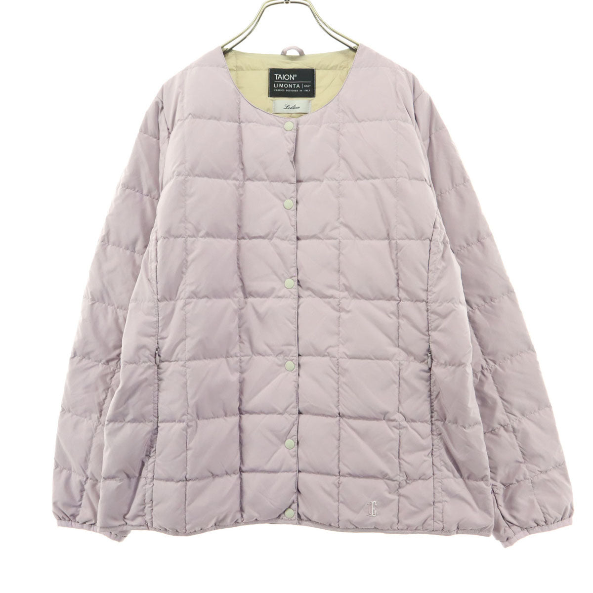 美品 Leilian レリアン TAION LIMONTA コラボ 長袖 ノーカラー ライトダウンジャケット 13 ピンク タイオン レディース