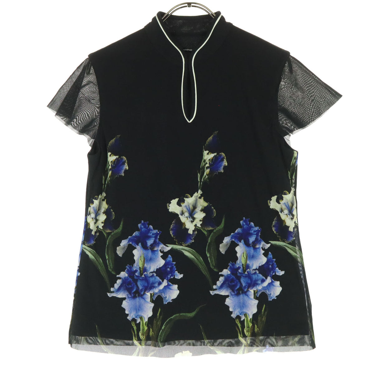 美品 VIVIENNE TAM ヴィヴィアンタム 日本製 花柄 半袖 Tシャツ 42 ブラック レディース