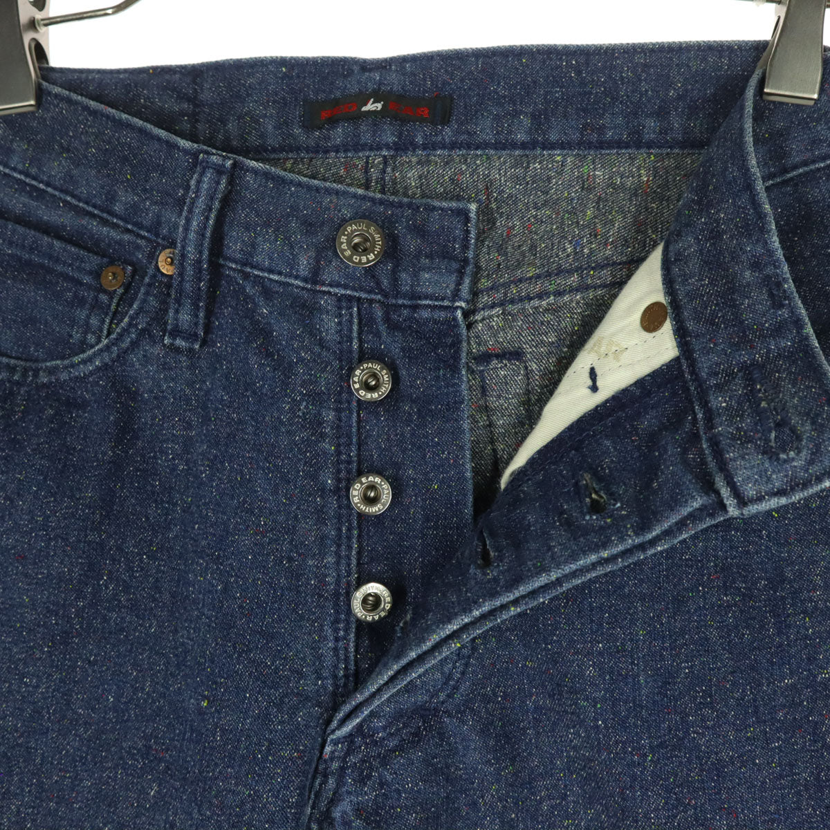 RED EAR レッドイヤー 日本製 コットン マルチカラー ストレートデニムパンツ w28 ブルー系 メンズ