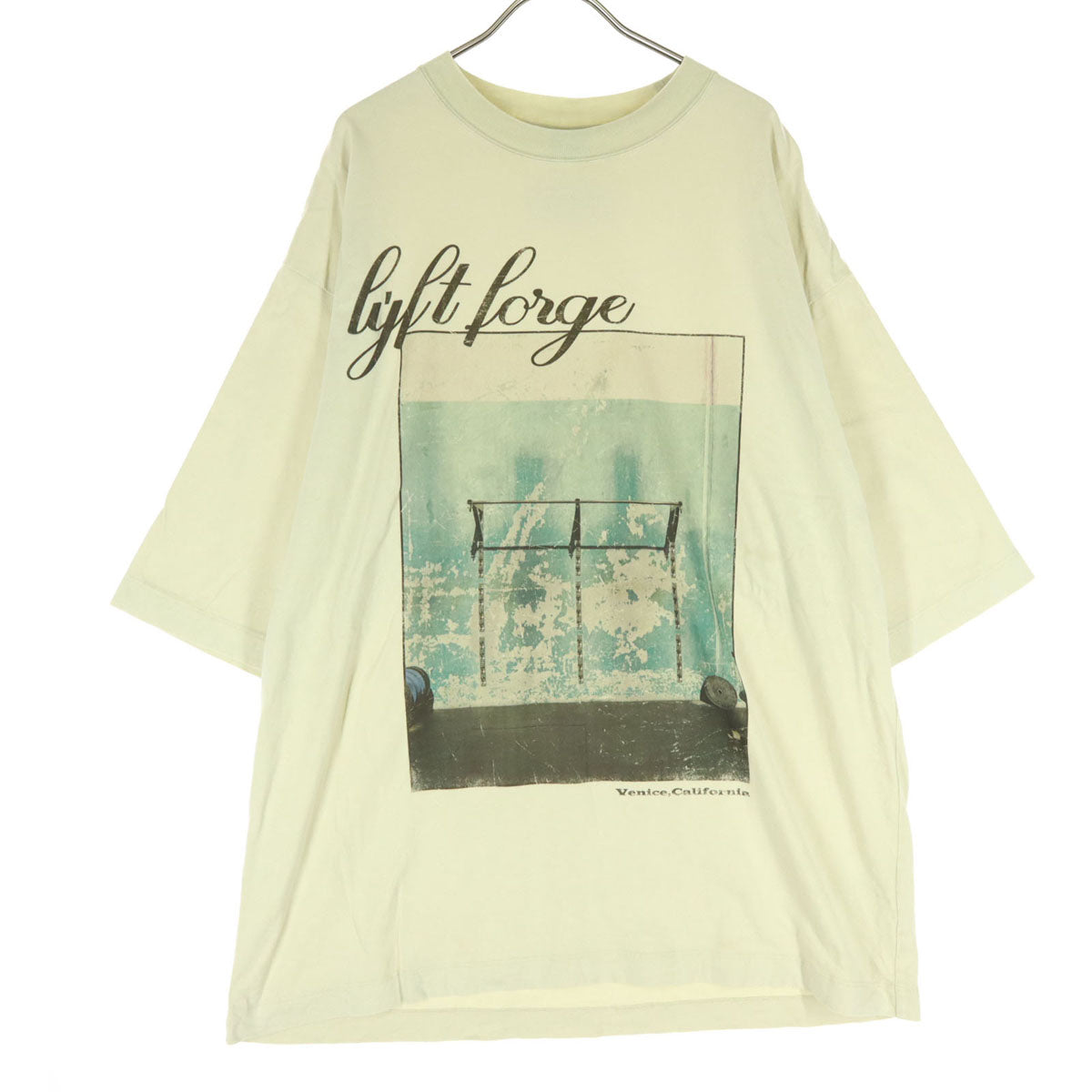 LYFT リフト GOLD'S GYM コラボ 半袖 グラフィック Tシャツ M ベージュ系 メンズ