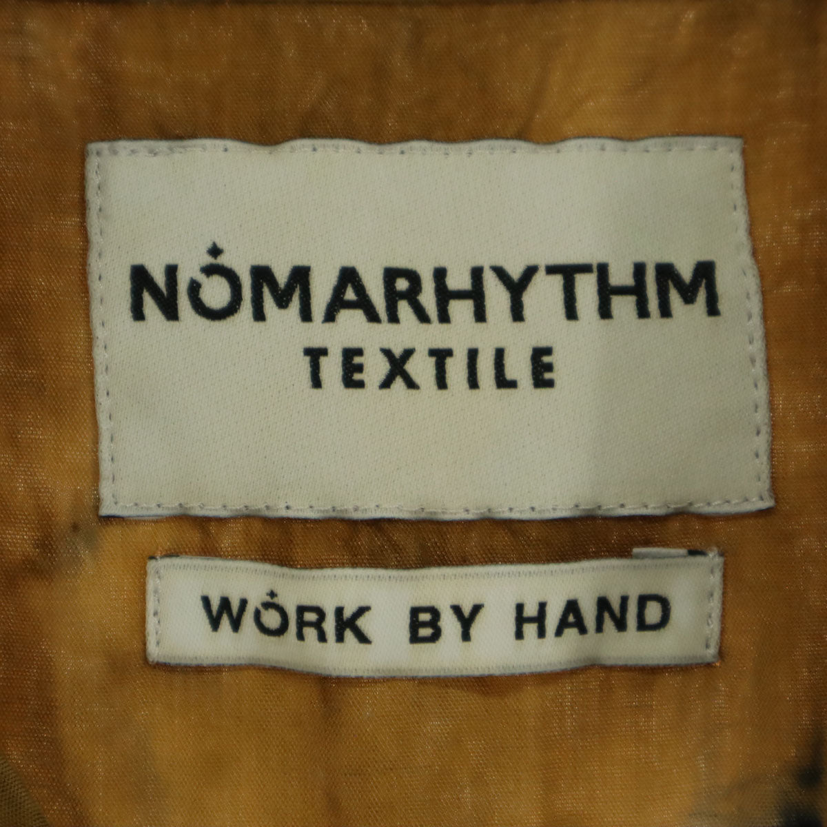 未使用 NOMARHYTHM TEXTILE ノーマリズム　テキスタイル 日本製 ダイダイ染め 半袖 オープンカラー シャツ M ブラウン メンズ