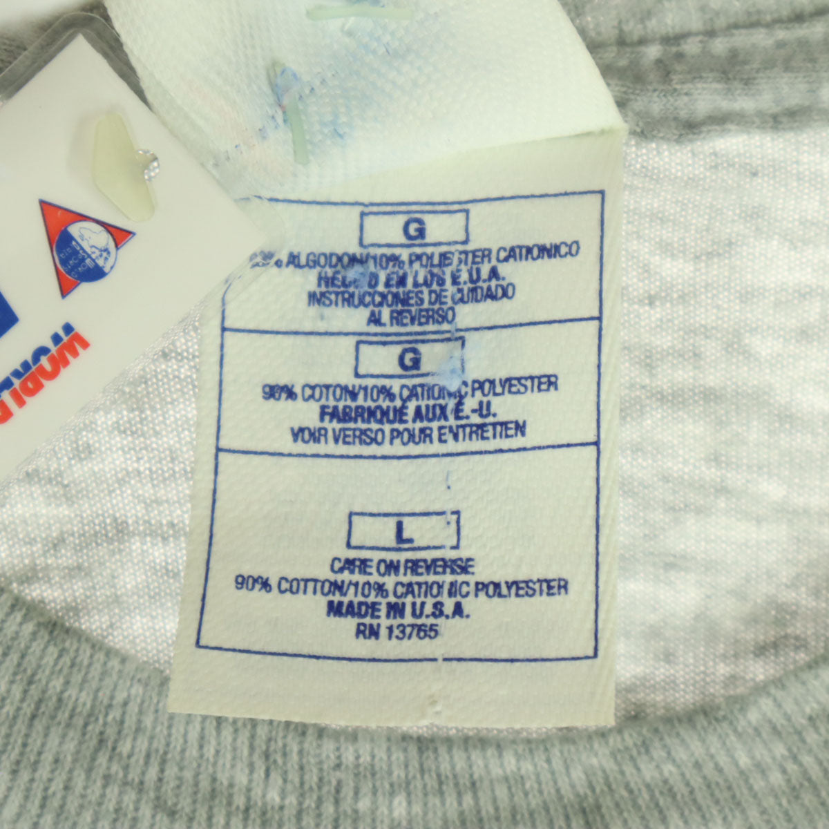 PRO STAGE ワールドスポーツプラザ プロステージ 90s USA製 オールド バスケプリント 半袖 アレン・アイバーソン Tシャツ L ライトグレー デッドストック シングルステッチ メンズ