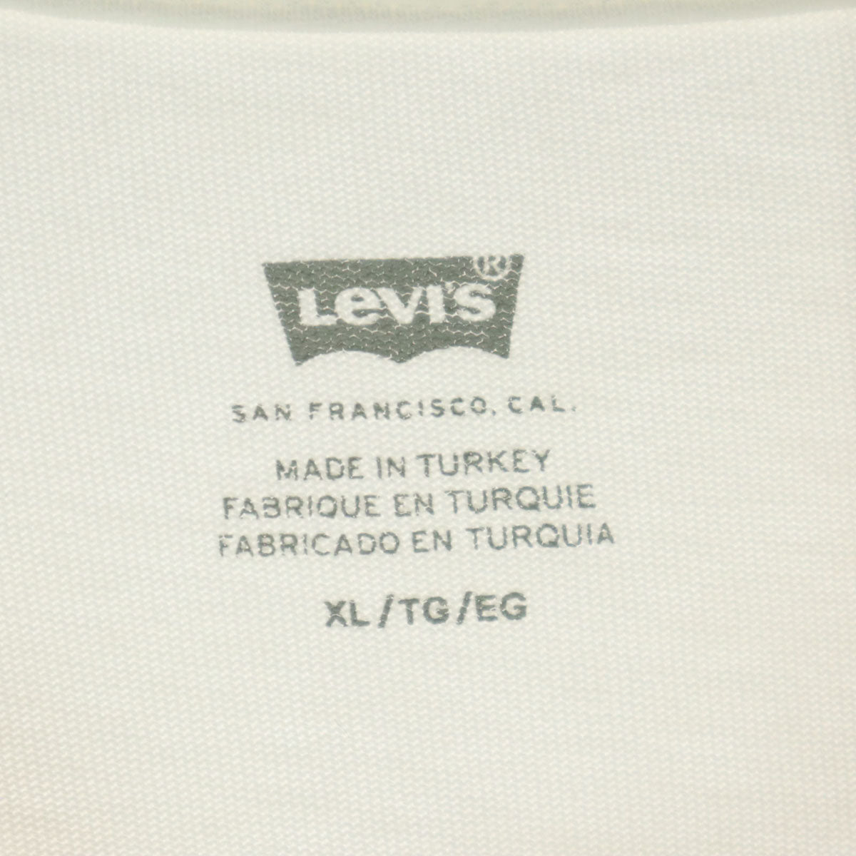 未使用 Levi's リーバイス BEAMS ビームス コラボ ロゴプリント 半袖 Tシャツ XL アイボリー メンズ