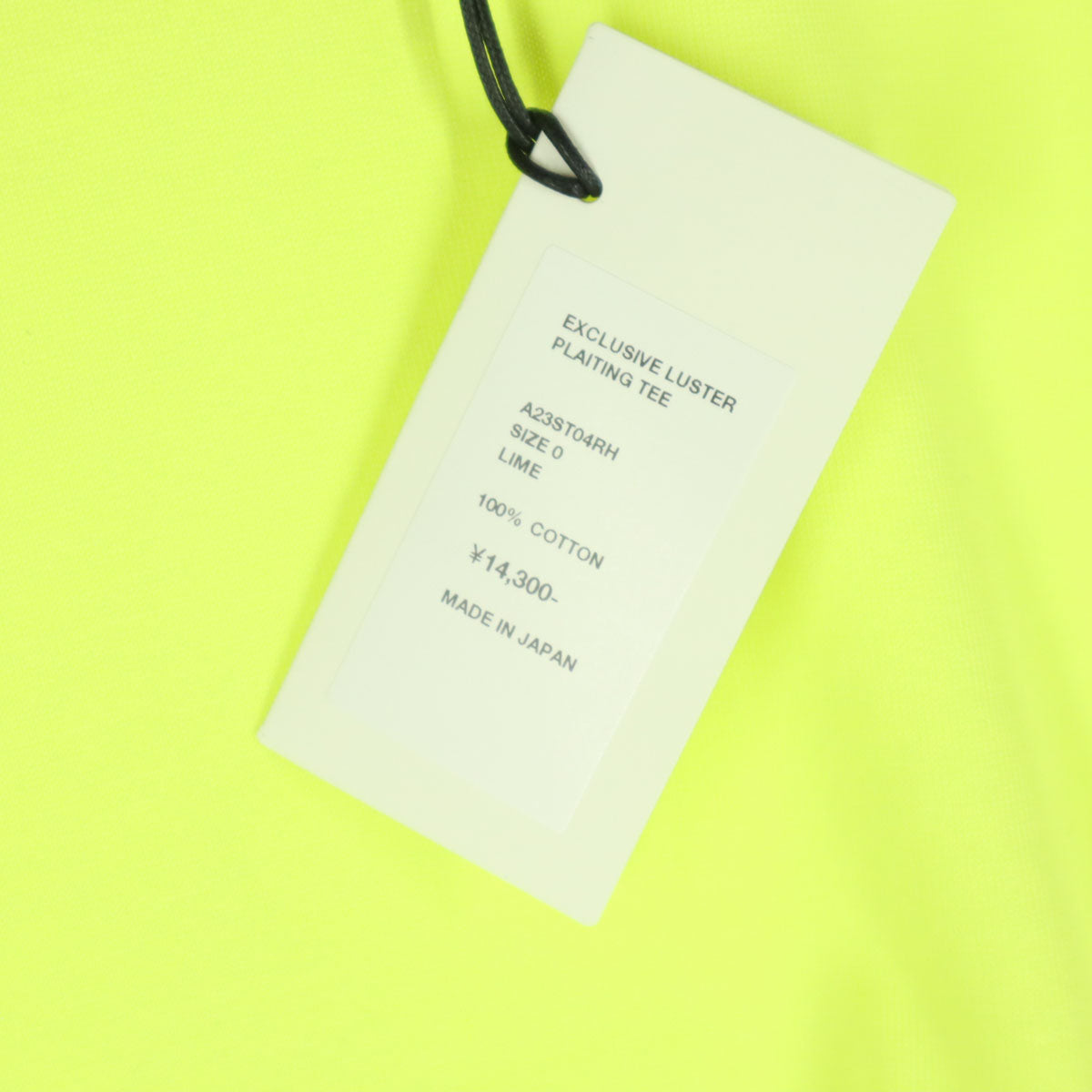 AURALEE オーラリー 日本製 Ron Herman ロンハーマン コラボ 半袖 ラスタープレーティング Tシャツ 0 ライムグリーン系 レディース