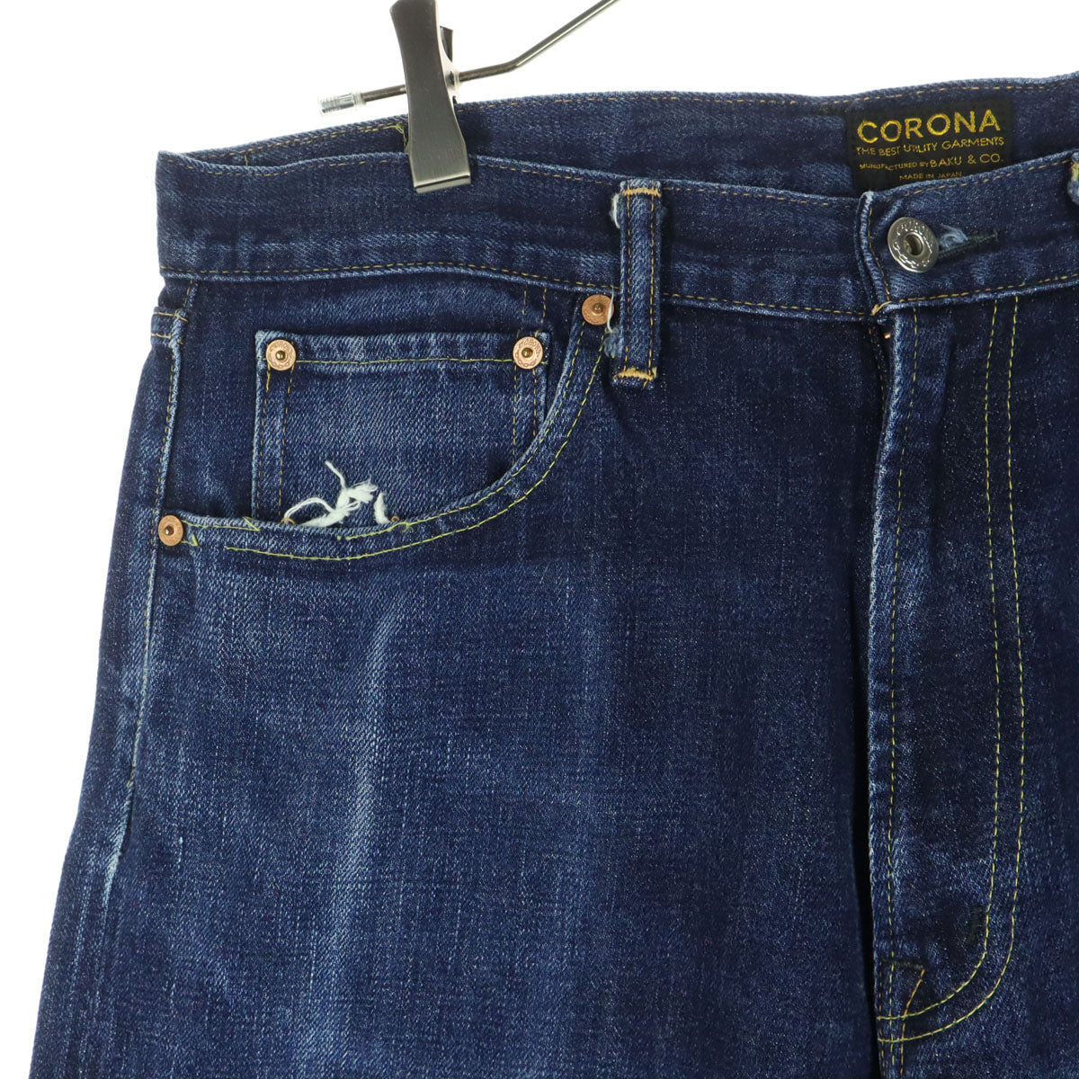 CORONA コロナ 日本製 スリムデニムパンツ L インディゴ メンズ