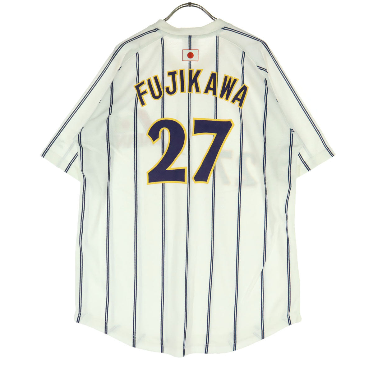 Mizuno ミズノ 侍ジャパン 藤川 北京オリンピック ストライプ柄 野球 半袖 ユニフォーム LL ホワイト系 メンズ