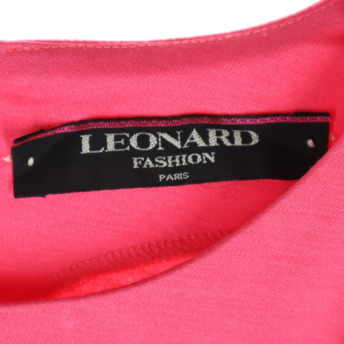 美品 LEONARD レオナール 花柄 半袖 カットソー L ピンク レディース