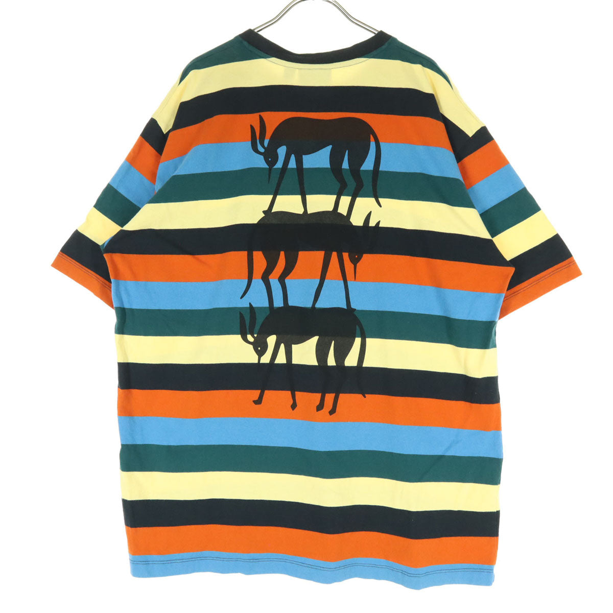 Parra パラ ポルトガル製 マルチカラー ボーダー柄 半袖 Tシャツ XL オレンジ系 メンズ