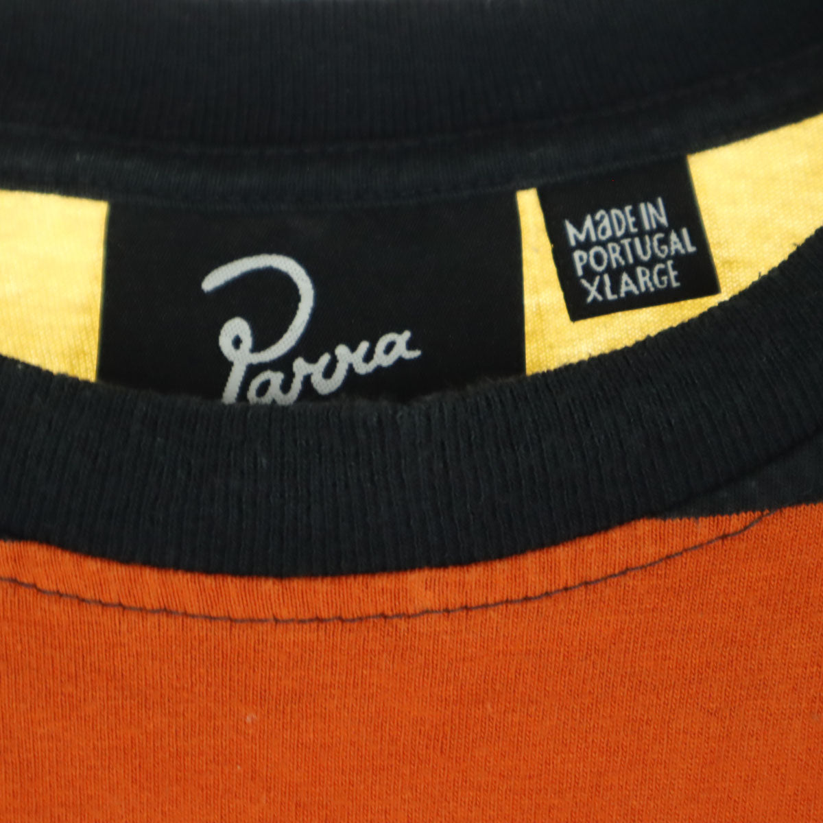 Parra パラ ポルトガル製 マルチカラー ボーダー柄 半袖 Tシャツ XL オレンジ系 メンズ