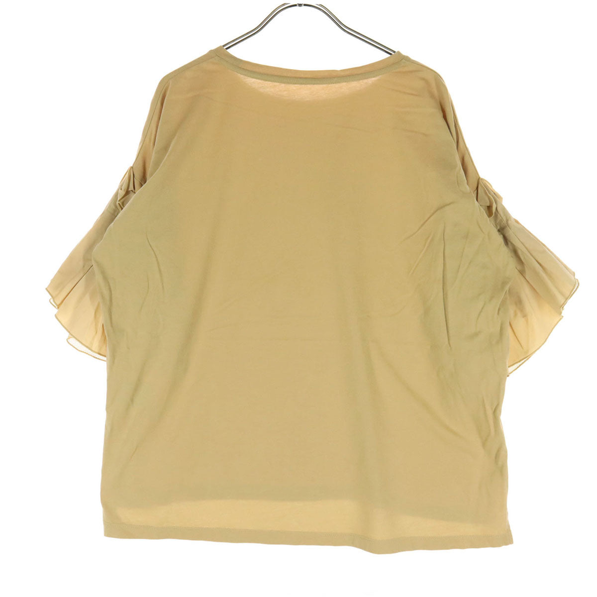 VIVIENNE TAM ヴィヴィアンタム 5分袖 フリル袖 Tシャツ 38 ベージュ レディース