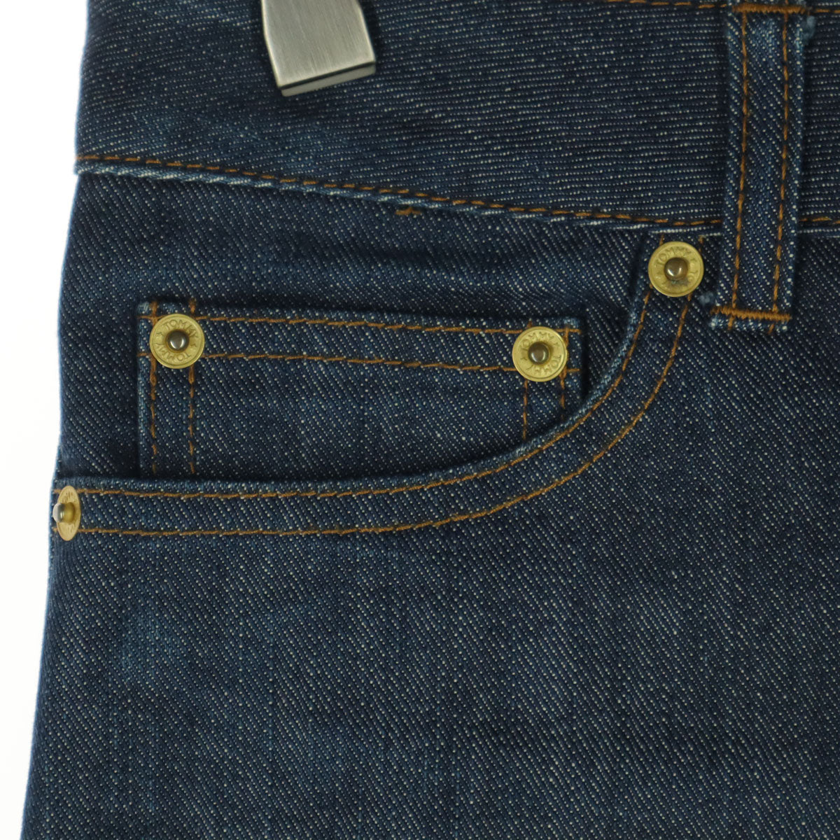 美品 TOMMY JEANS トミージーンズ ロゴペイント デニムショートパンツ S インディゴ レディース