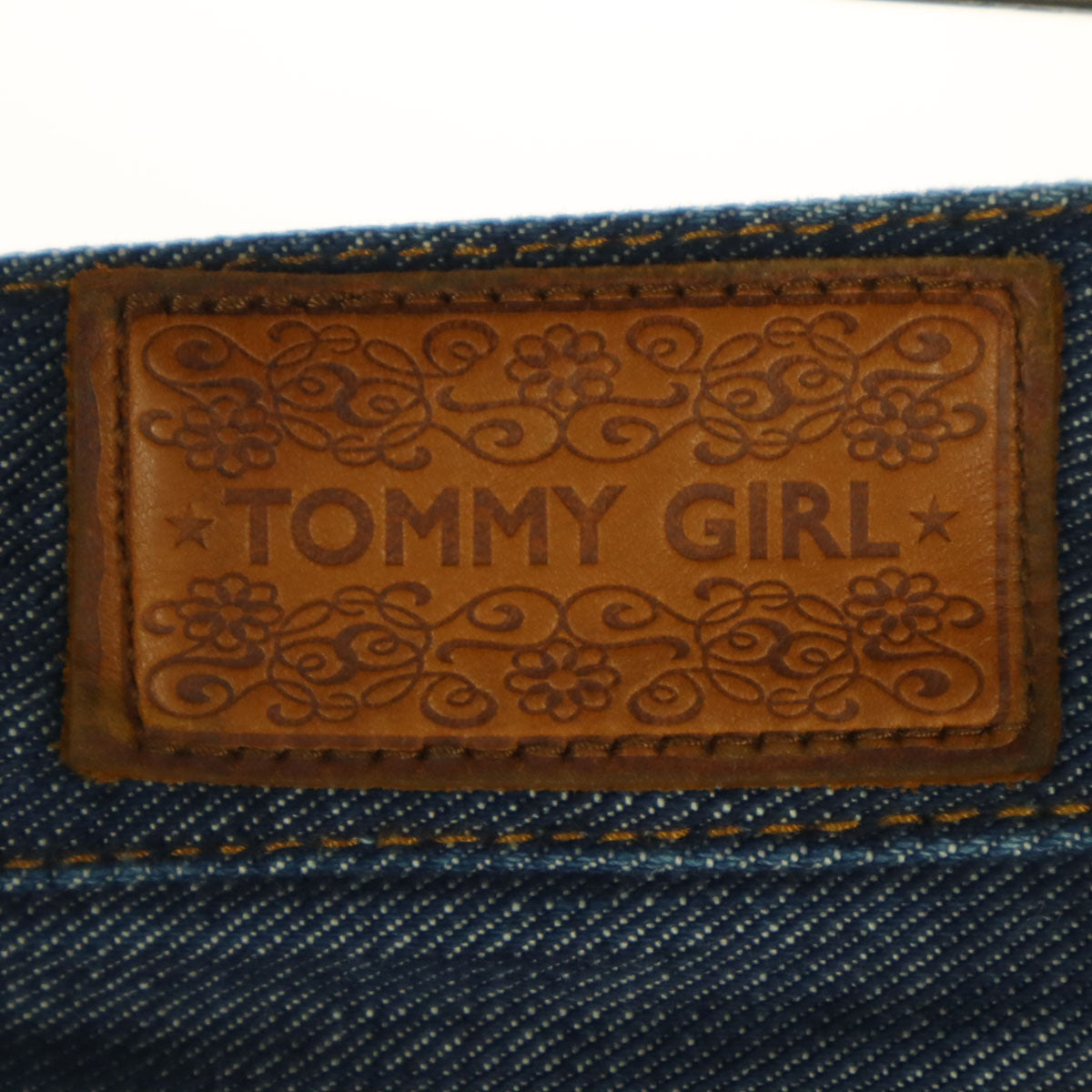 美品 TOMMY JEANS トミージーンズ ロゴペイント デニムショートパンツ S インディゴ レディース
