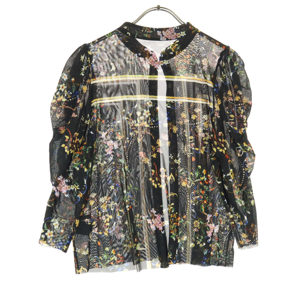美品 VIVIENNE TAM ヴィヴィアンタム 花柄 5分袖 ブラウス L レディース