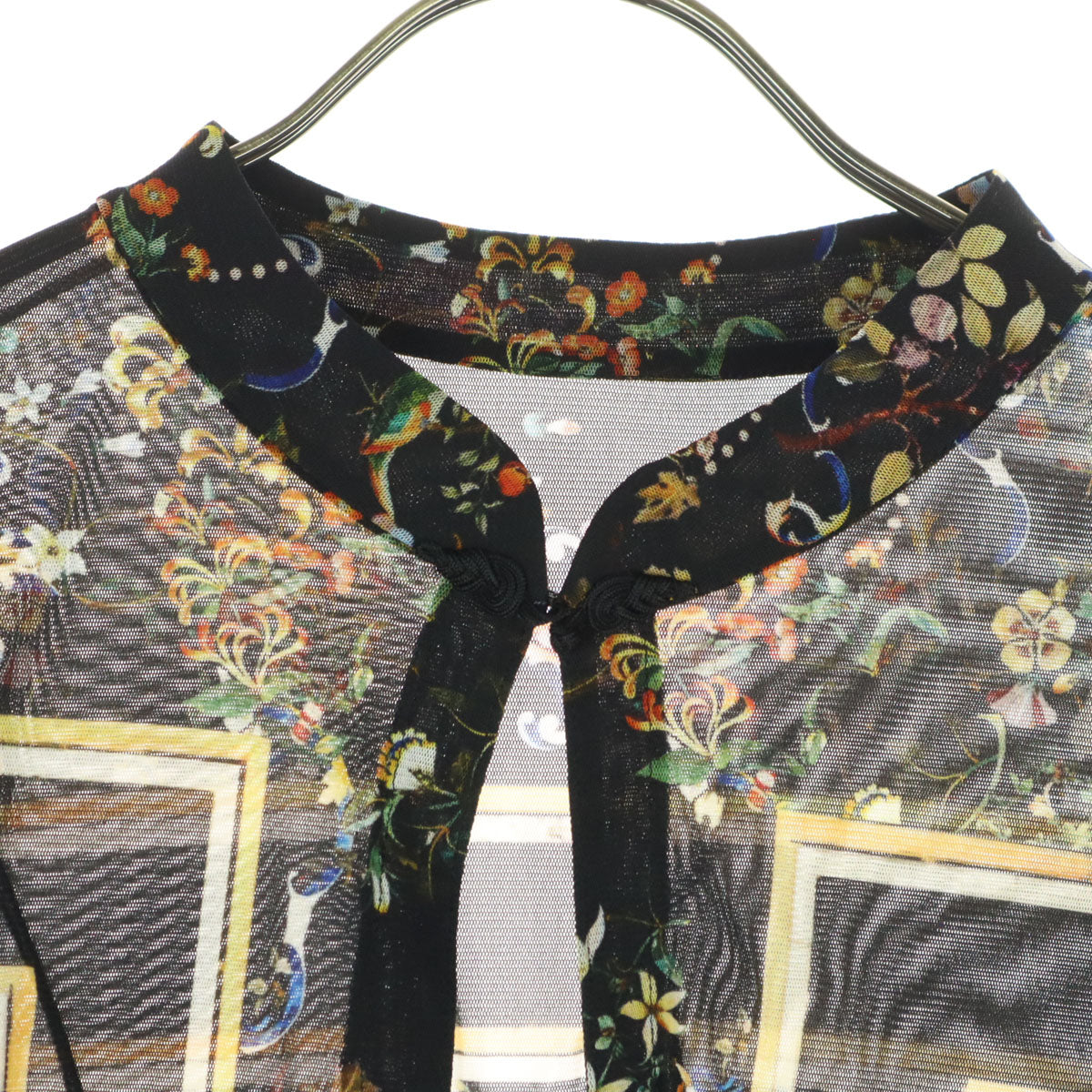 美品 VIVIENNE TAM ヴィヴィアンタム 花柄 5分袖 ブラウス L レディース