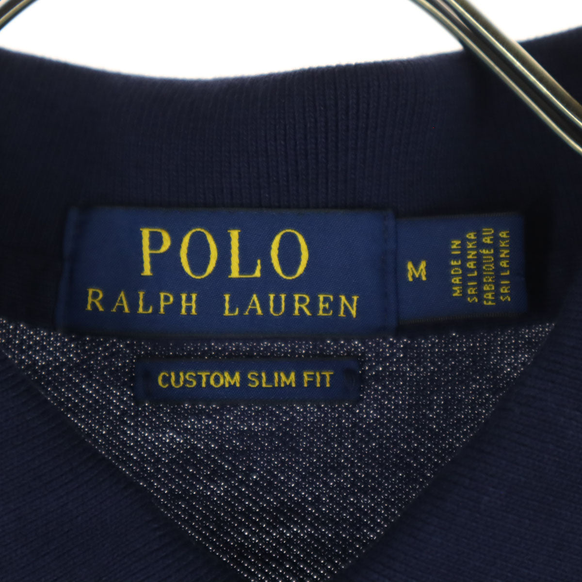 美品 POLO ポロ ビッグポニー ワッペン 半袖 ポロシャツ M ネイビー ラルフローレン CUSTOM FIT メンズ